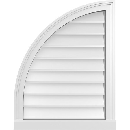 Ekena Millwork Quarter Round Top Left Surface Mount PVC Gable Vent w/ 2"W x 2"P Brickmould Sill Frame, 22"W x 28"H GVPQL22X2803SN
